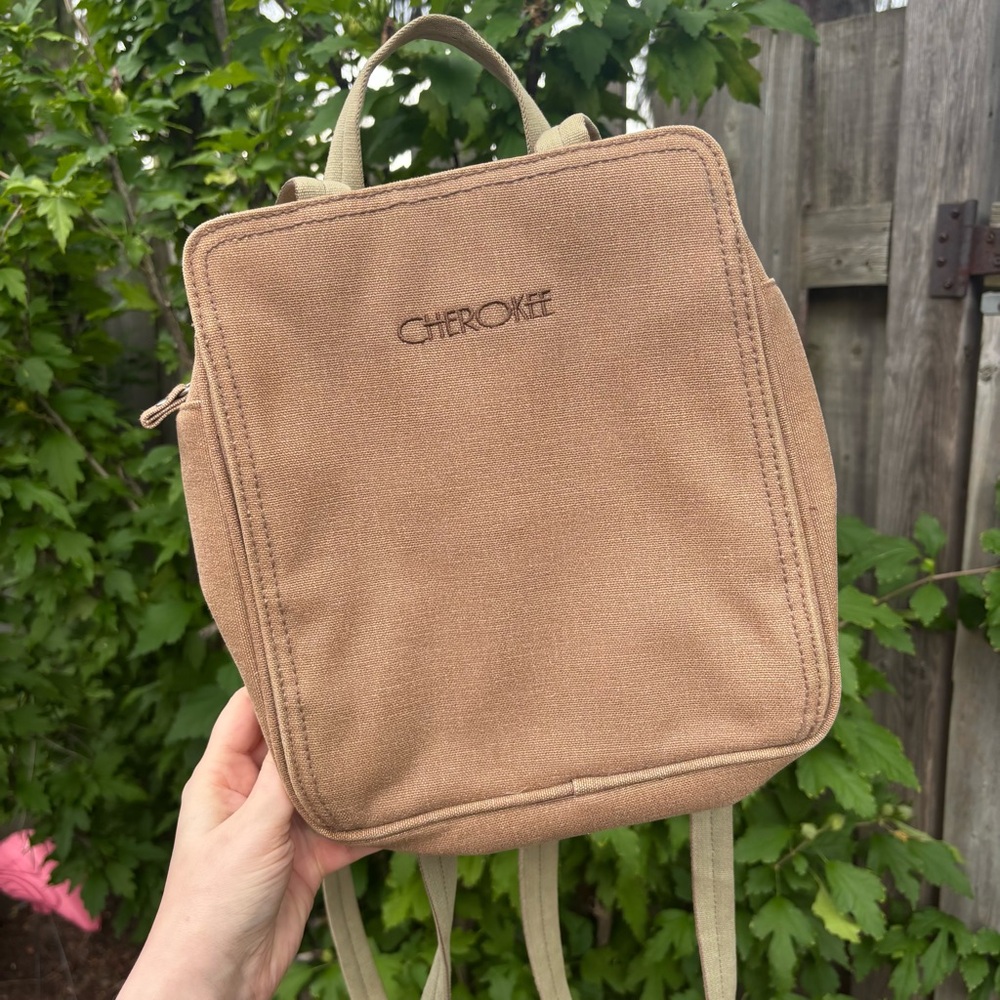 Vintage Y2K Cherokee Mini Square Taupe/Brown Backpack